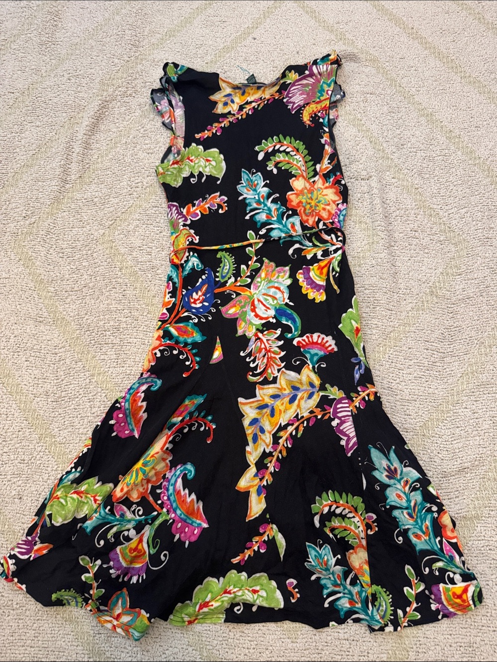 Ralph Lauren Black Floral Paisley Midi Dress - Picture 4 of 4